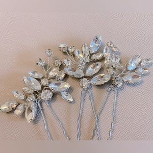 Set of 3 Crystal Hair Pins